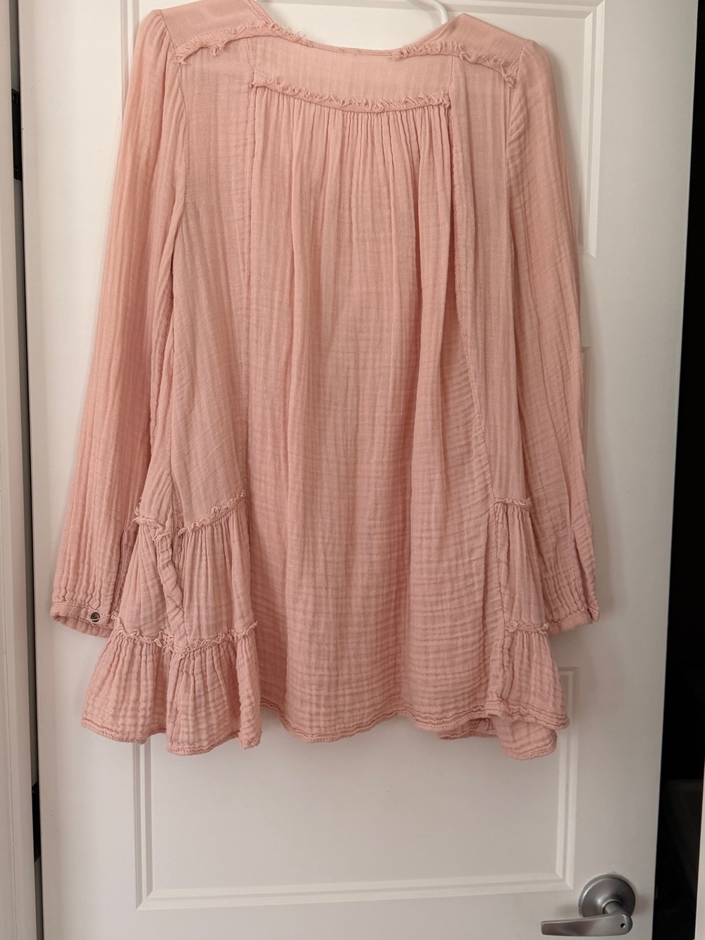 Free People Blush Pink Button-Down Gauze Tunic